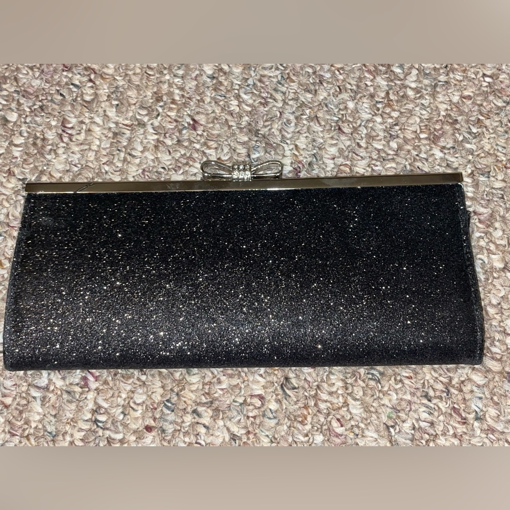 I.N.C NWT Elegant Black Glitter Clutch